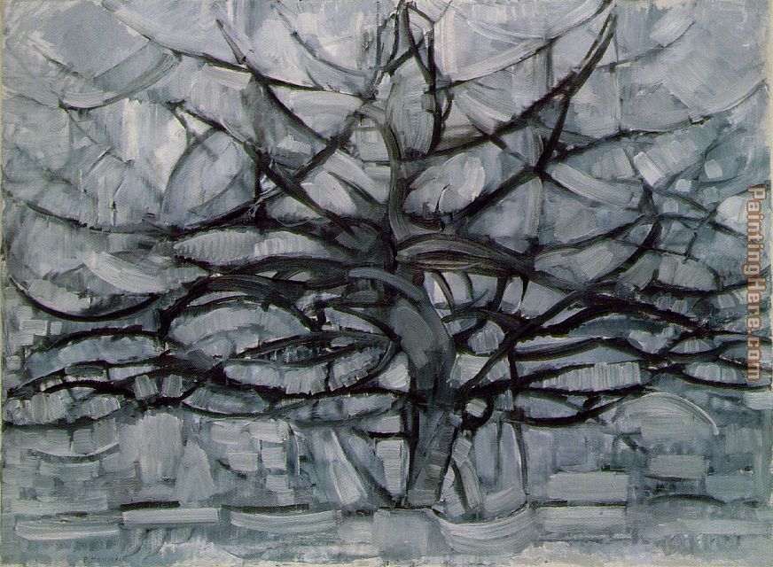 Gray Tree painting - Piet Mondrian Gray Tree art painting
